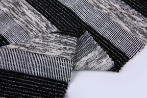 Pruhované volné pletené hacci ze spandexového polyesterového hedvábí na mikinu s kapucí