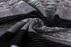 Stripe loose knitted spandex polyester rayon hacci bakeng sa hoodie