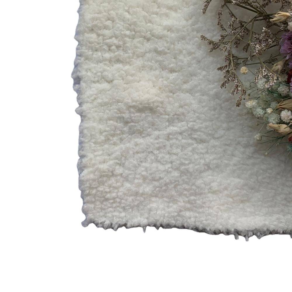Kitajski dobavitelj veleprodajne flis tkanine bela 100% poliester pletena šerpa dvojno krtačena za odejo šerpa