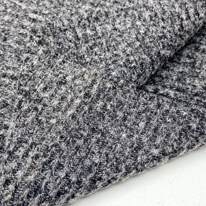 High quality cardigan stretched polyester rayon nylon blend 280GSM knitting brushed hacci 2 * 2 tav ntaub