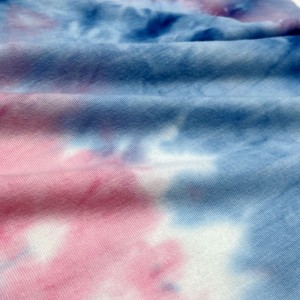 Fashion polyester spandex small loop knitted tie dyed french terry fabric for hoodie and trousers