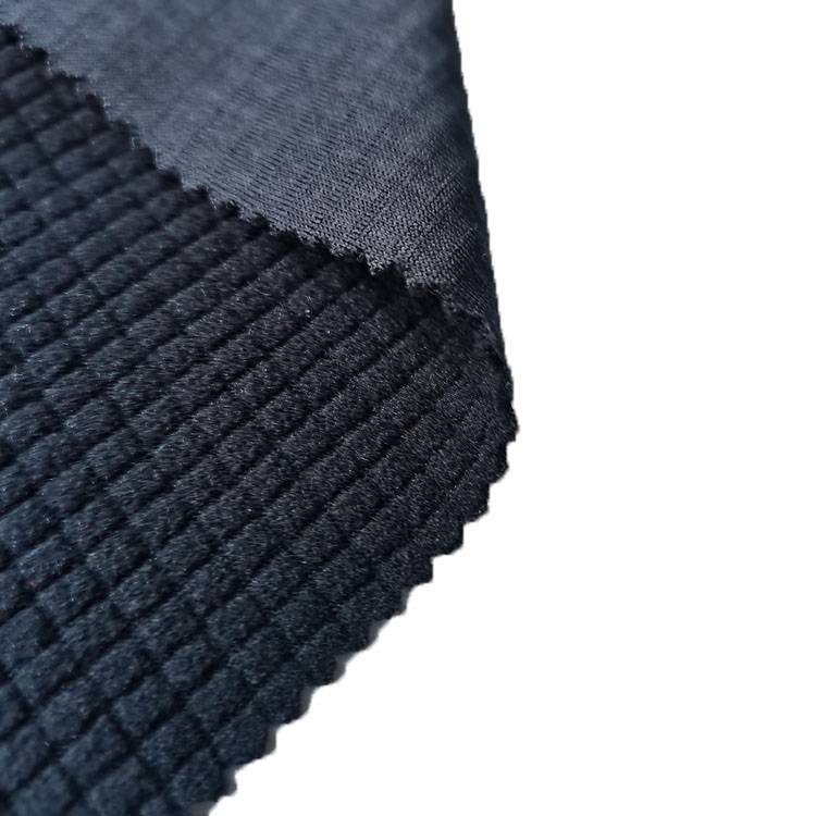 wholesale recycle grids spandex polar fleece fabric for garment