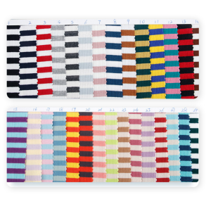 Stripes patrún leaisteacha 95 cadás 5 stráice collar spandex 2 × 2 rib knit fabraice
