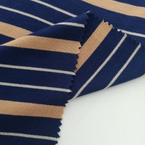 Custom elastic 1*1 rib 3 ສີ stripe knit fabric ສໍາລັບ underwear