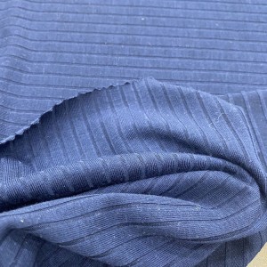 Stretch 93 polyester 7 spandex blend knitted plain dyed rib fabric for shirt collar