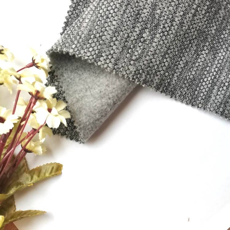 Noul design 100 poliester perie spate jacquard hacci pulover material fleece de vânzare
