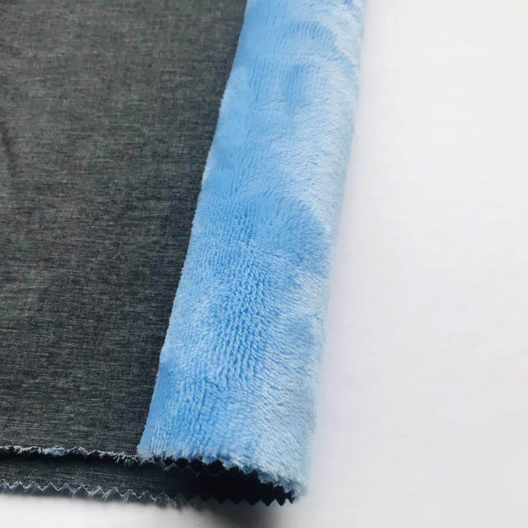 Popular Design Polyester Spandex Printed 4 Way Stretch Fabric Bonded Flannel Fleece