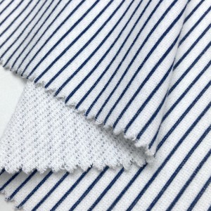 Pohodlné detské tričko s prúžkami z polyesterovej bavlny, pletenie TC z francúzskeho froté s malou slučkou