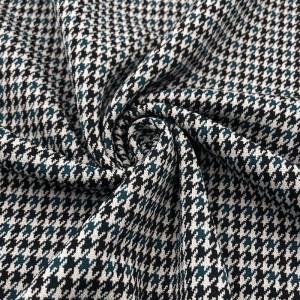 Tecido jacquard com design houndstooth de alta qualidade 98% poliéster 2% fio elastano jacquard de malha tingido para vestuário
