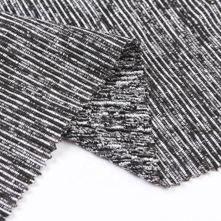 Free sample 100% polyester knitting stripe jacquard jersey knit fabric