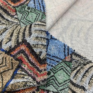 Suéter téxtil jacquard de alta calidade, tecido lurex poli rayon