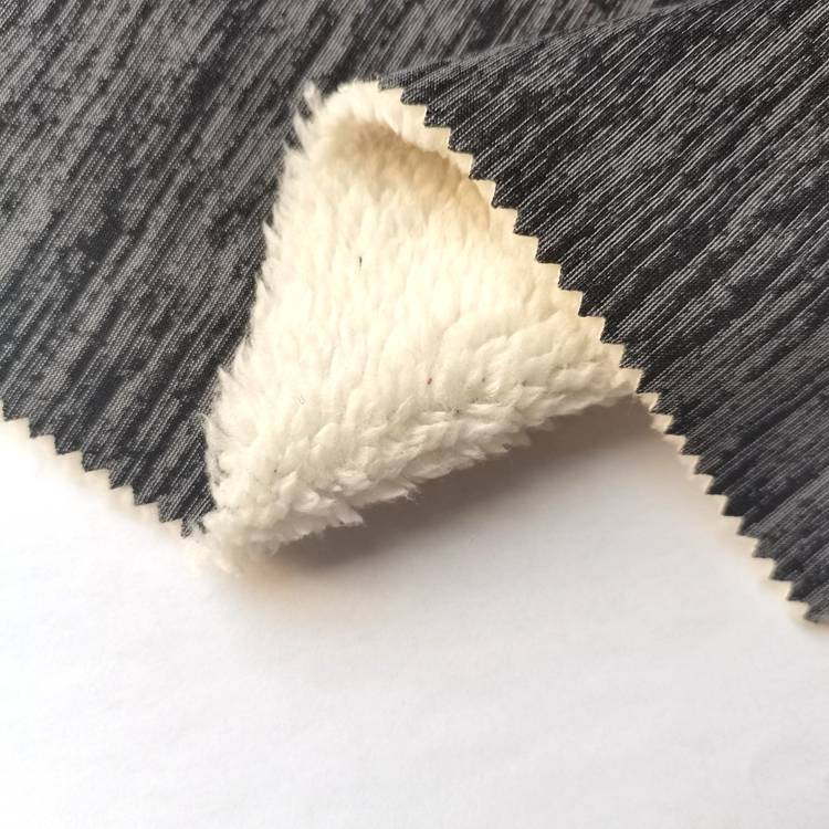 țesătură din jerseu tricotat cationic bond sherpa fleece cu fleece lipit TPU impermeabil
