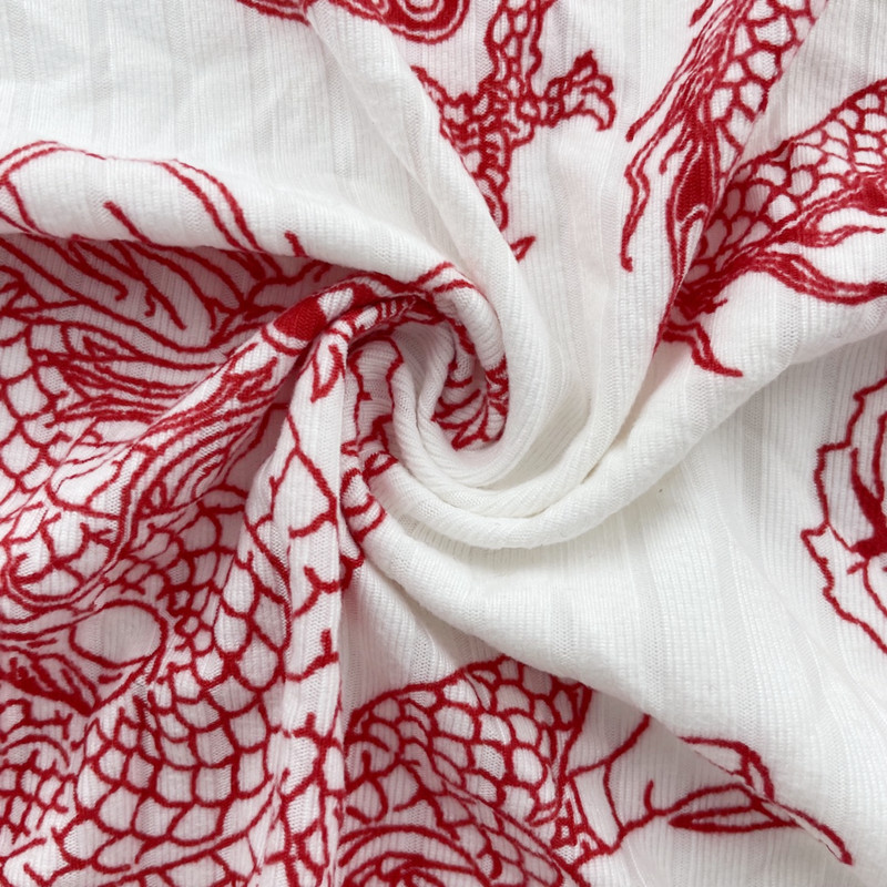 Factory Cheap Rib Collar Fabric - Custom pattern 92% polyester 8% spandex 8*2 rib fabric printed knit rib fabric for garment – Starke