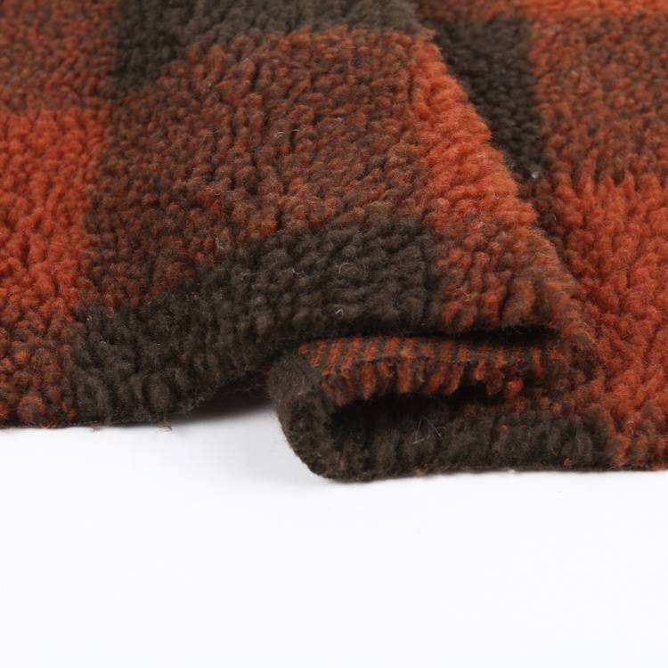 300GSM Super soft double colors polyester knitted jacquard fleece fabric sherpa