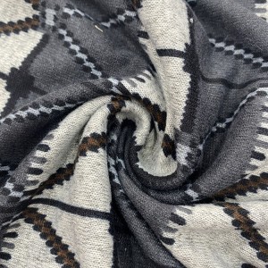 ඇඳුම් සඳහා විලාසිතාමය අභිරුචි ගෙතුම් ඇක්‍රිලික් රේයන් නයිලෝන් මිශ්‍ර Hacci Jacquard Fabric