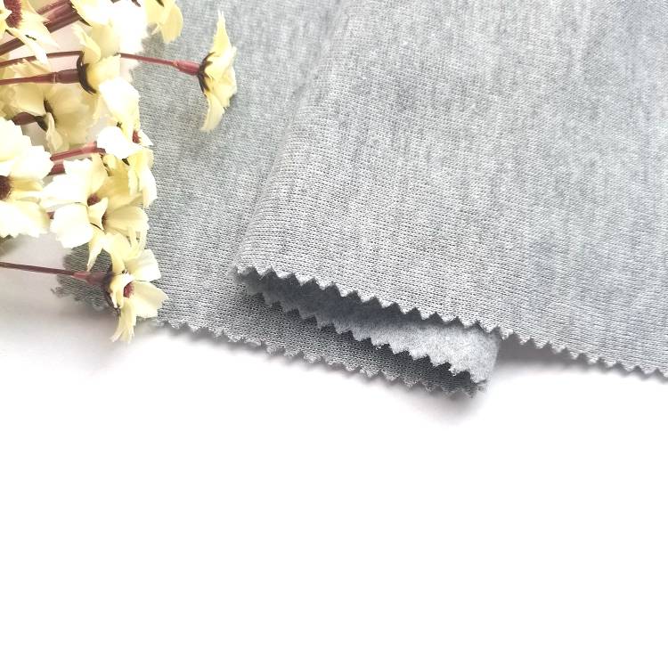 Gråmelerad mönster ventilerande stickad 100 polyester på ena sidan fleecetyg
