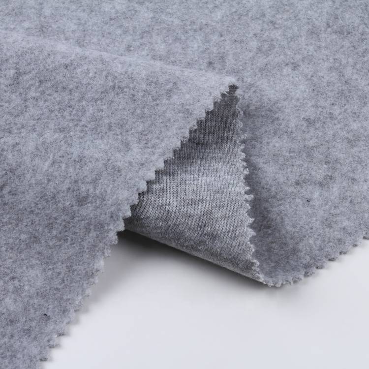 Wholesale plain knitting brushed back TC fleece fabric for terry hoodies