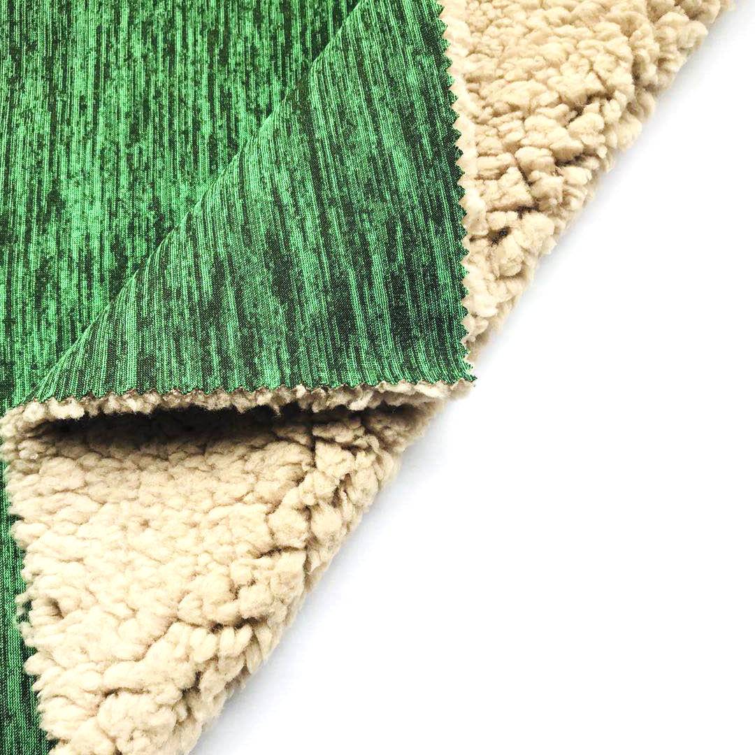 Hochwertiger kationischer Polyester-Jersey-gebundener Sherpa-Fleece-Stoff für Decken