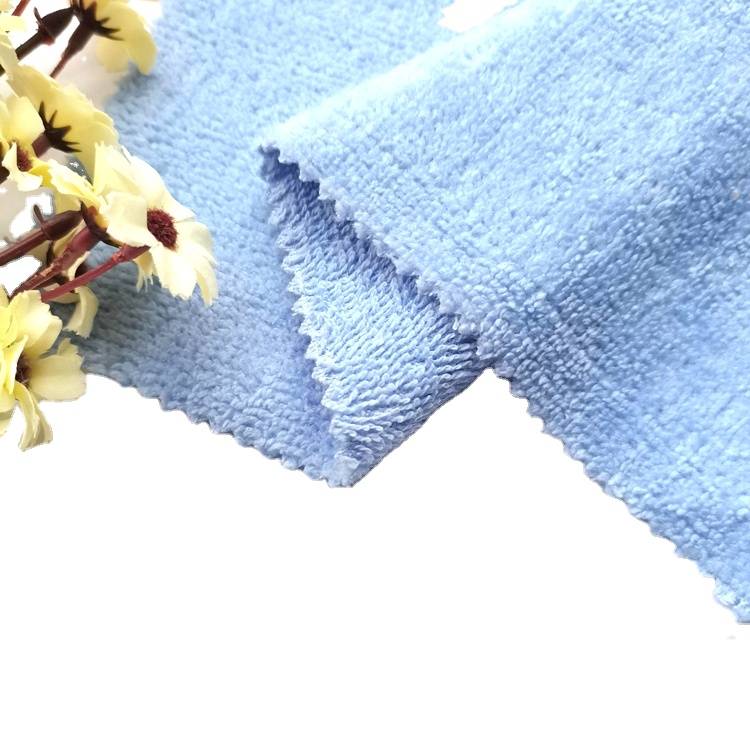 Cores personalizadas 100 poliéster tecido turco de malha dupla face para toalhas