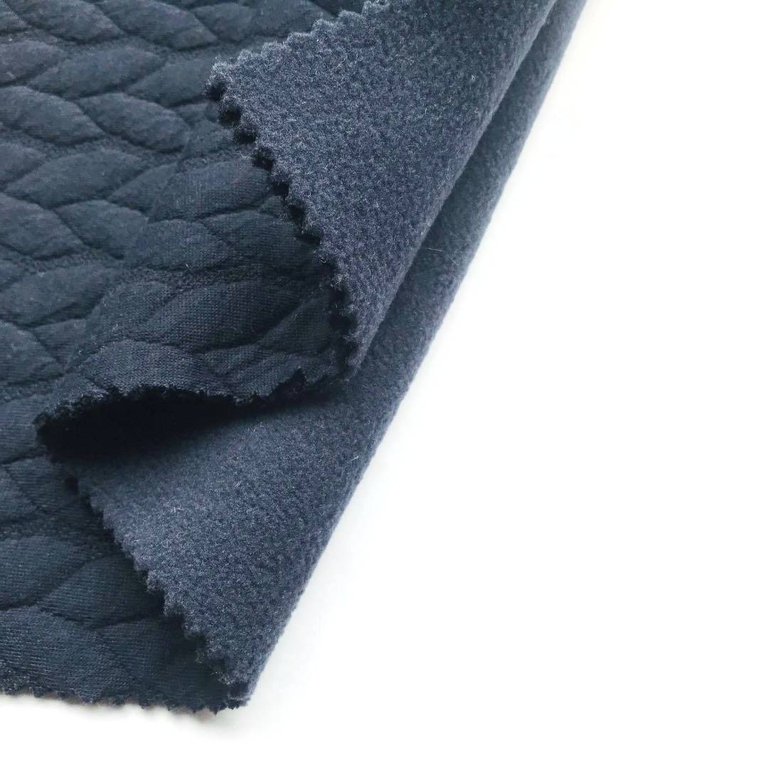 Fornitur tad-Deheb Polyester Jacquard Scuba Fabric Bonded Polar Fleece Fabric