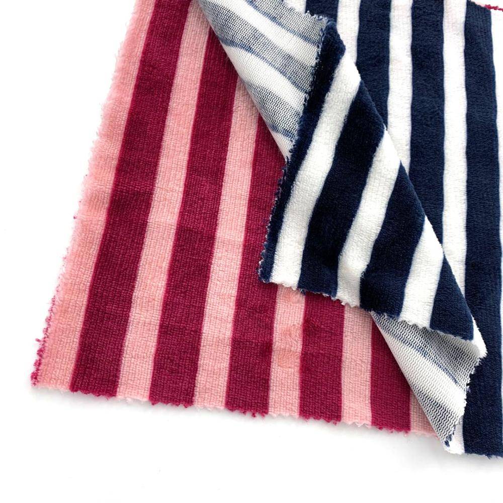 100% polyester wet print stripe flannel fleece fabric for home textile  blanket