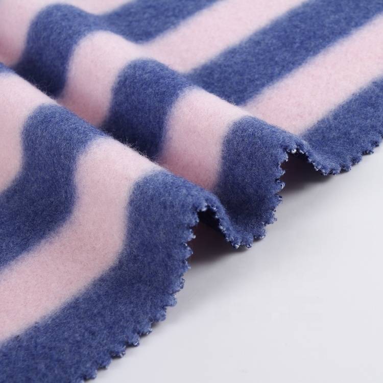 Gran textil, nueva raya, tejido de poliéster estampado, suéter hacci, tela cepillada de lana