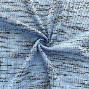 Fashion Spaced Dyed Recycle Rib fabric from knitting factory