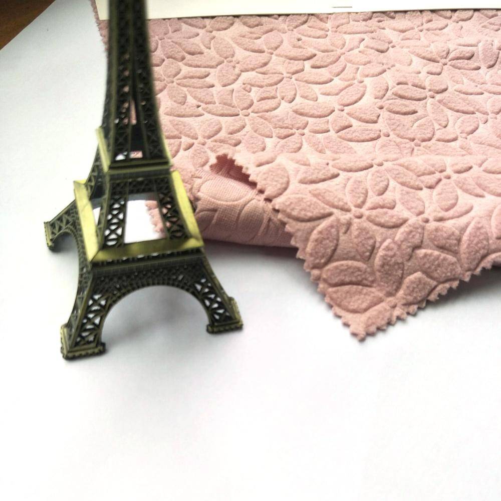 China supply embossing fabric  polar fleece fabric knitted fabric for hot sale