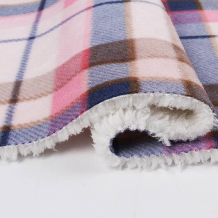 Latest innovative printed polar bonded sherpa knit fleece fabric