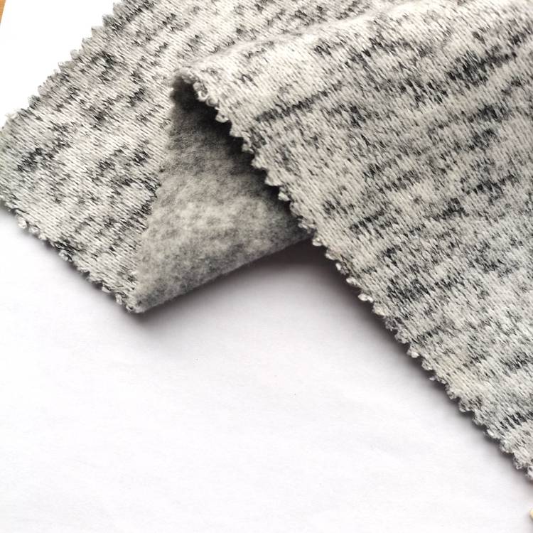 winter warm coarse needle one side fleece brushed sweater fleece para sa thermal na damit