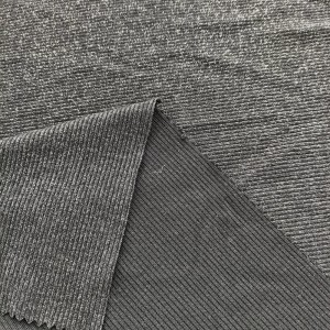 Soft Handfeel Quality Foil Print Poly Span Rib Knit fabric