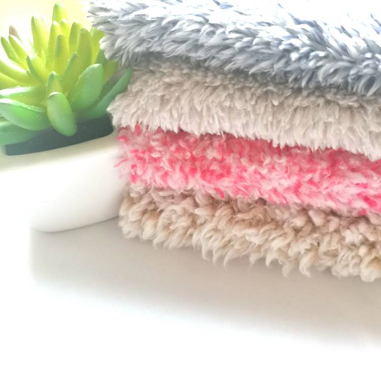 Excellent quality Thick Fleece Fabric - warm keeping cd yarn 100 polyester knitted sherpa fleece fabric for winter blanket – Starke