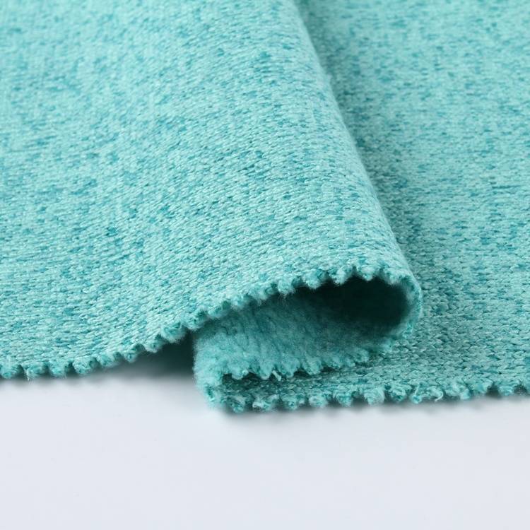 ម៉ូដថ្មី antipilling finish cd yarn fleece polyester hacci sweater knit fabric