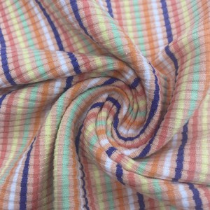 fashion Striped yarn dyed Rib fabric for sweater