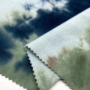 Nejprodávanější 100% bavlna 280GSM kravata barvená francouzská smyčková tkanina na tričko