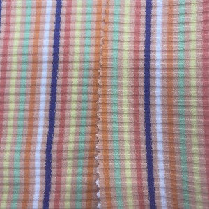 fashion Striped benang dicelup Rib kain kanggo sweter
