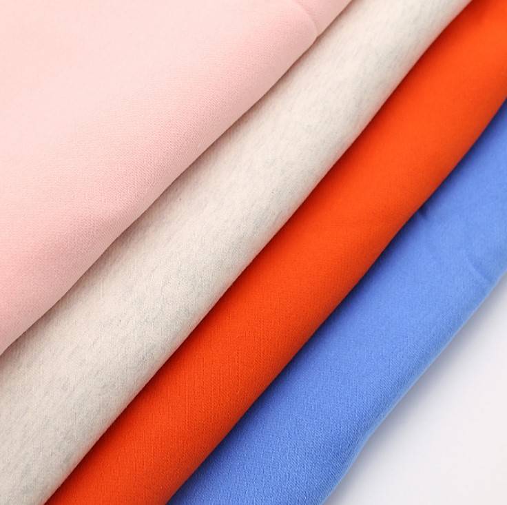 55% polyester 45% bomull en sida borstat tyg för tröja