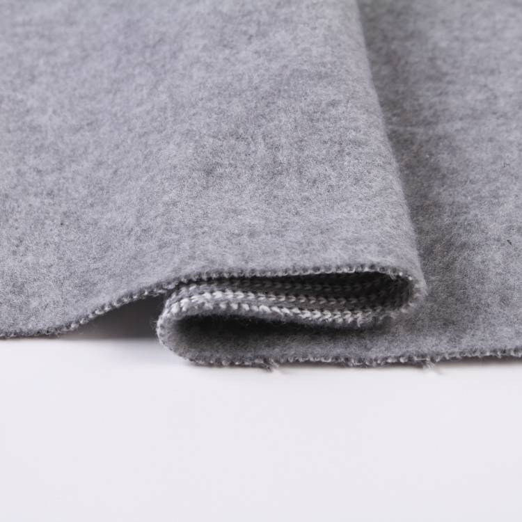Senaste katjoniska vanligt inslag borstad hacci tröja 100% polyester fleece stickat tyg för plagg