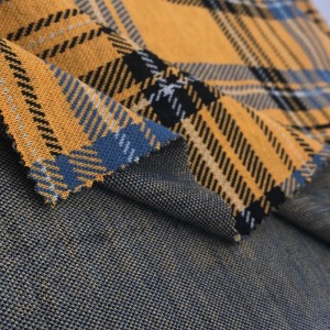 Vroče prodajana pletena žakard tkanina, barvana s prejo, 98 % poliester, 2 % elastan za pulover, obleko, jopico
