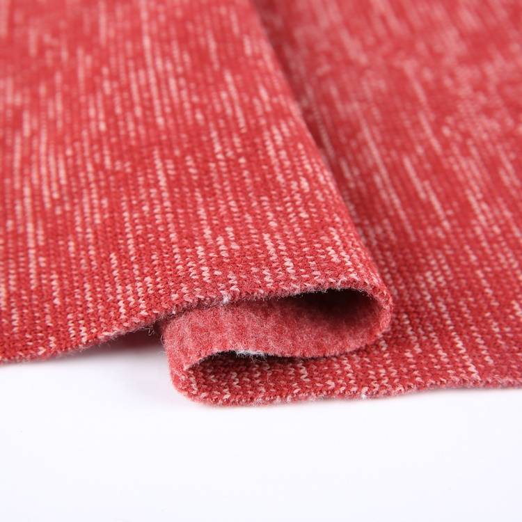 Chinese popular slub style one side 100% polyester hacci cation brush fleece fabric for sweater