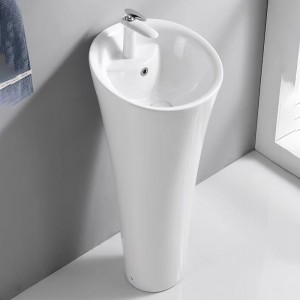 Elegant and Durable Ceramic Pedestal Sink for Home, Hotel, and Apartment