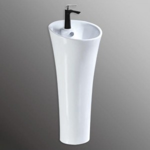 Elegant and Durable Ceramic Pedestal Sink for Home, Hotel, and Apartment