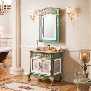 Европейский королевский зеленый туалетный столик для ванной комнаты