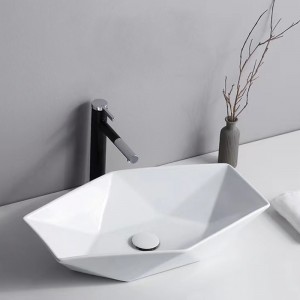 Bacia de bancada exclusiva em formato de diamante STARLINK-A para banheiros elegantes
