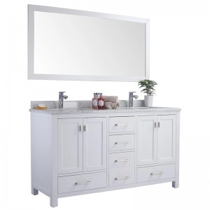 Nature-inspired European-style Solid Wood Bathroom Cabinet