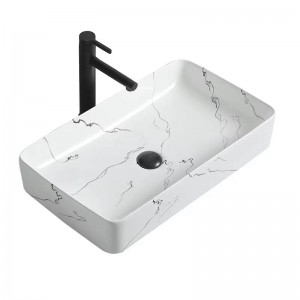 Стилна и хигиенична керамична мивка на плота за модерни тоалетни
