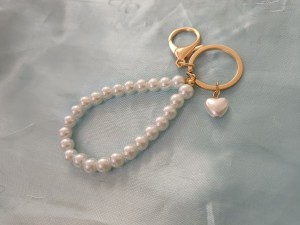 obsidian phone chain,imitation pearl key chain Picture 1