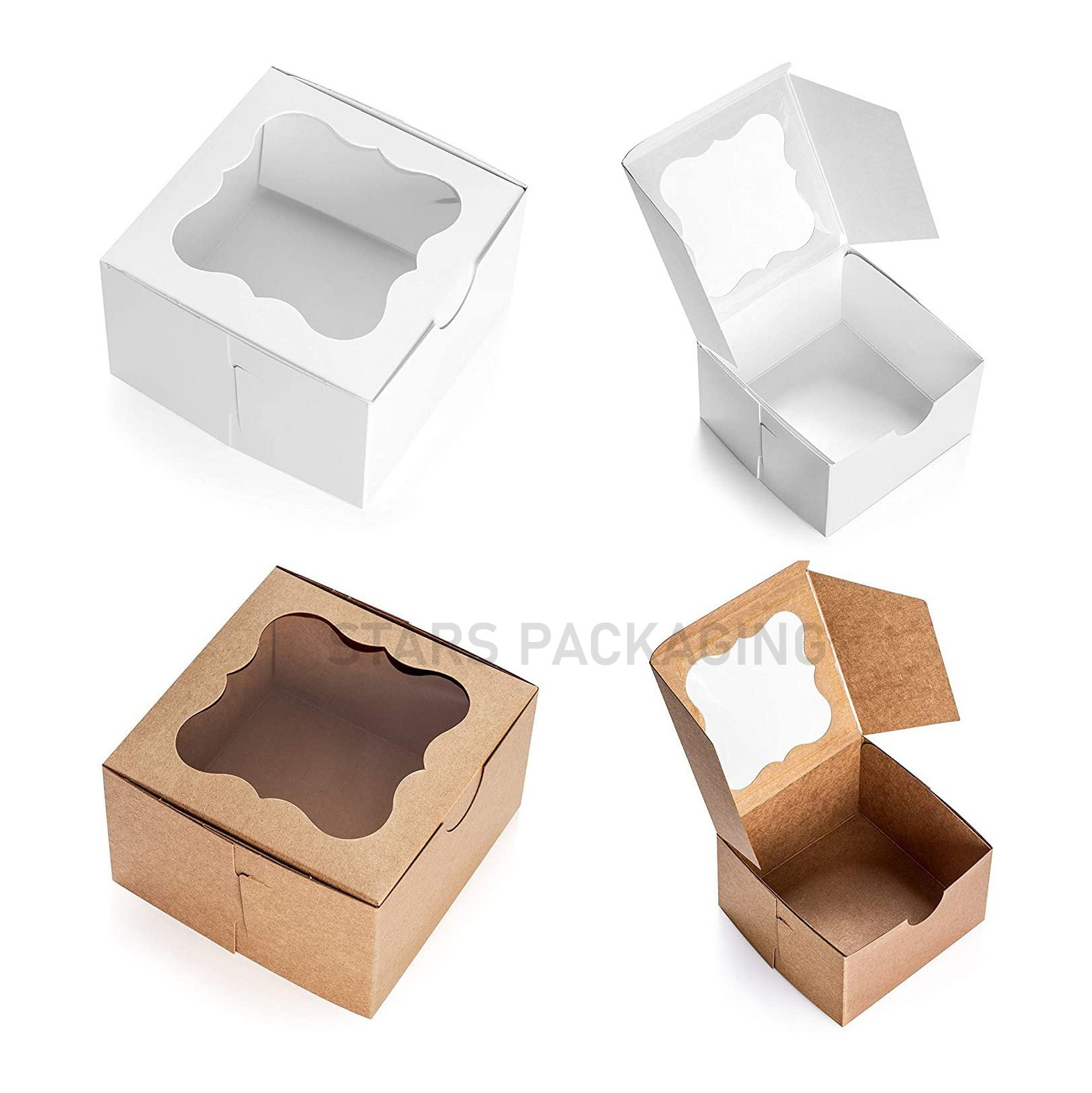 Discount Custom Paper Box Packaging –  Custom Printed Bakery Packaging Pastry Boxes for Cookies, Cakes, Cupcakes, Donuts, Bread, Macarons  – Stars
