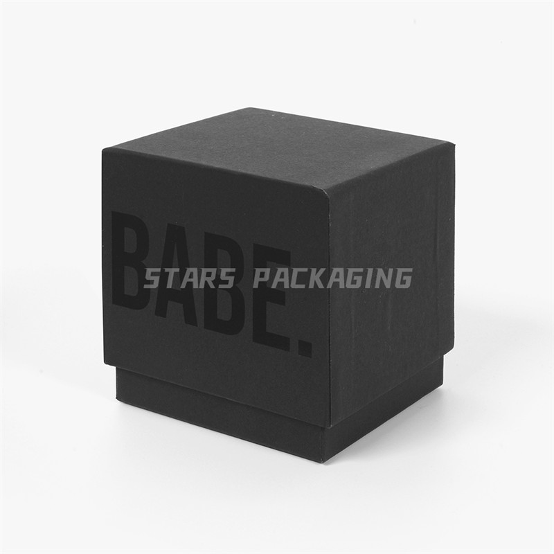 Black Rigid Cardboard Top and Bottom Candle Packaging Gift Box (1)