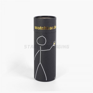 OEM/ODM Paper Shipping Tubes –   Custom Single Wine Bottle Packaging Round Boxes for Whisky Glass  – Stars
